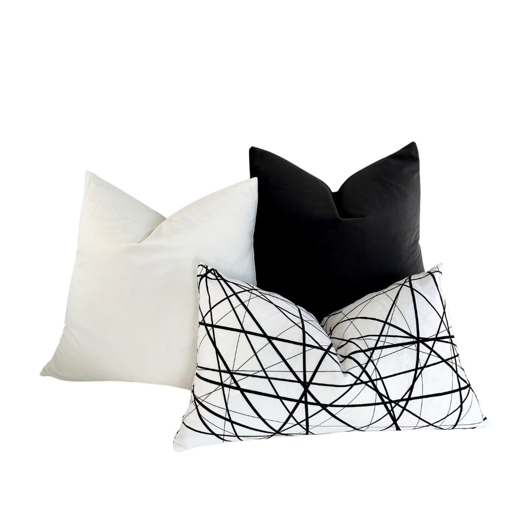Geometric Lines Throw Pillow Lumbar 14"