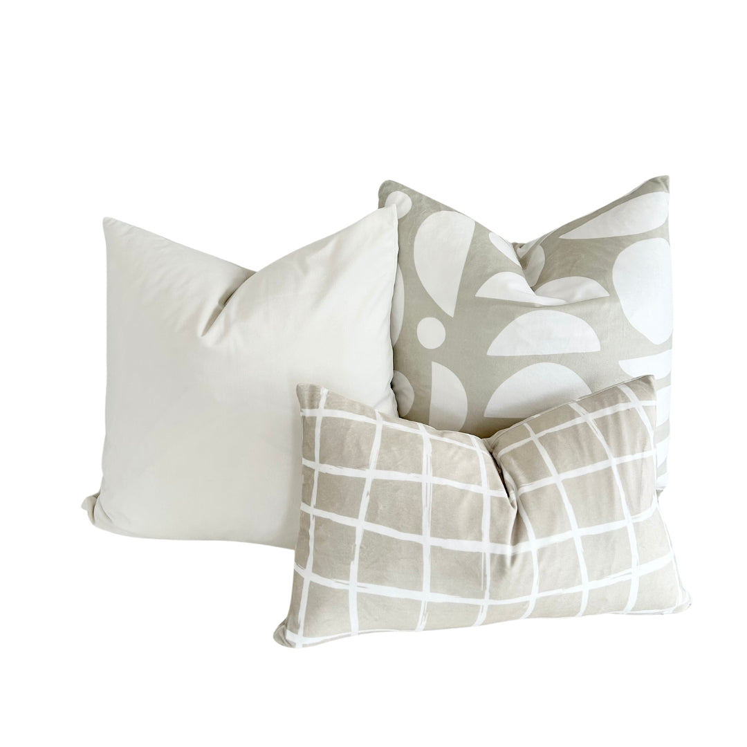 Geometric Beige Throw Pillow 20"