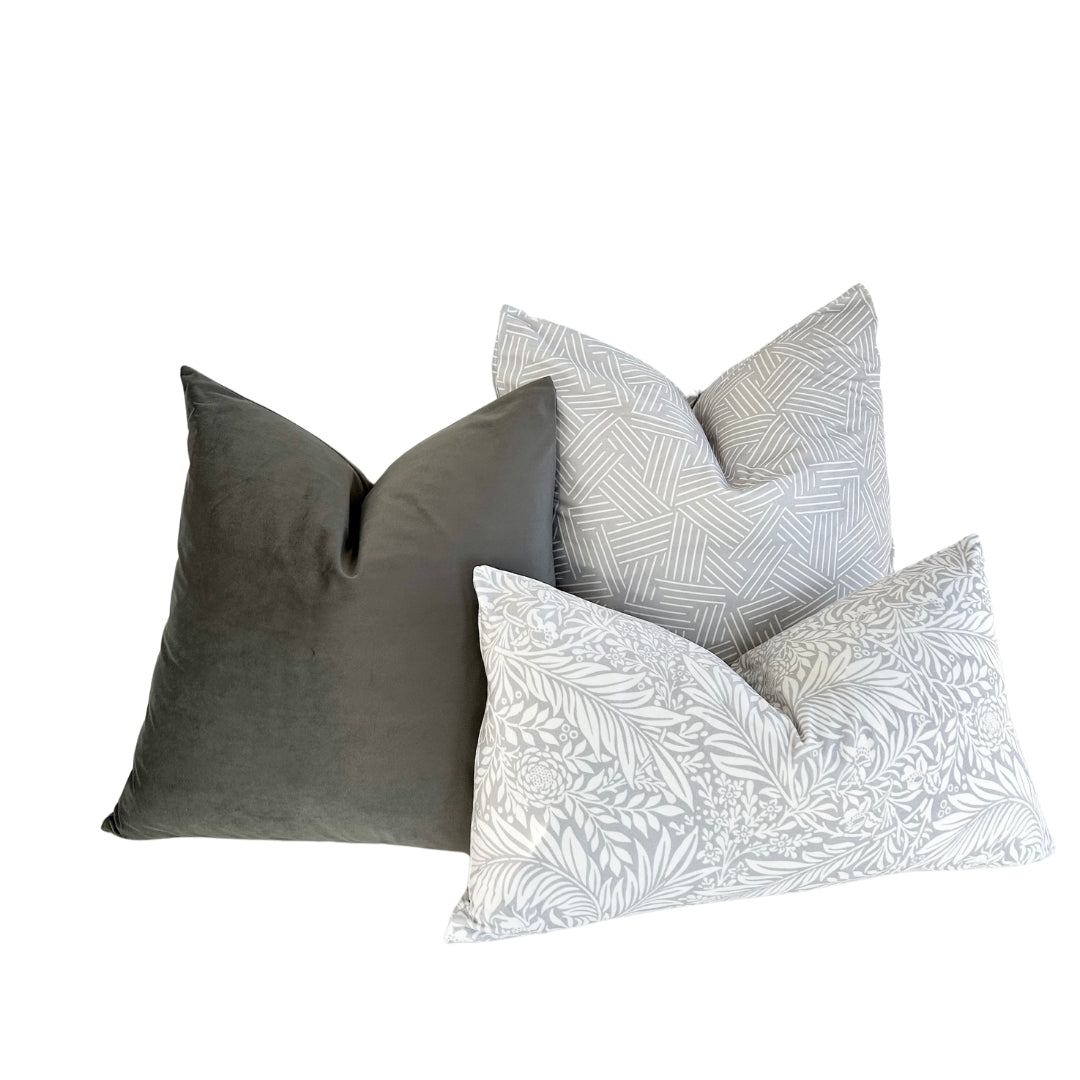 Geometric Lavender Gray Throw Pillow 22"