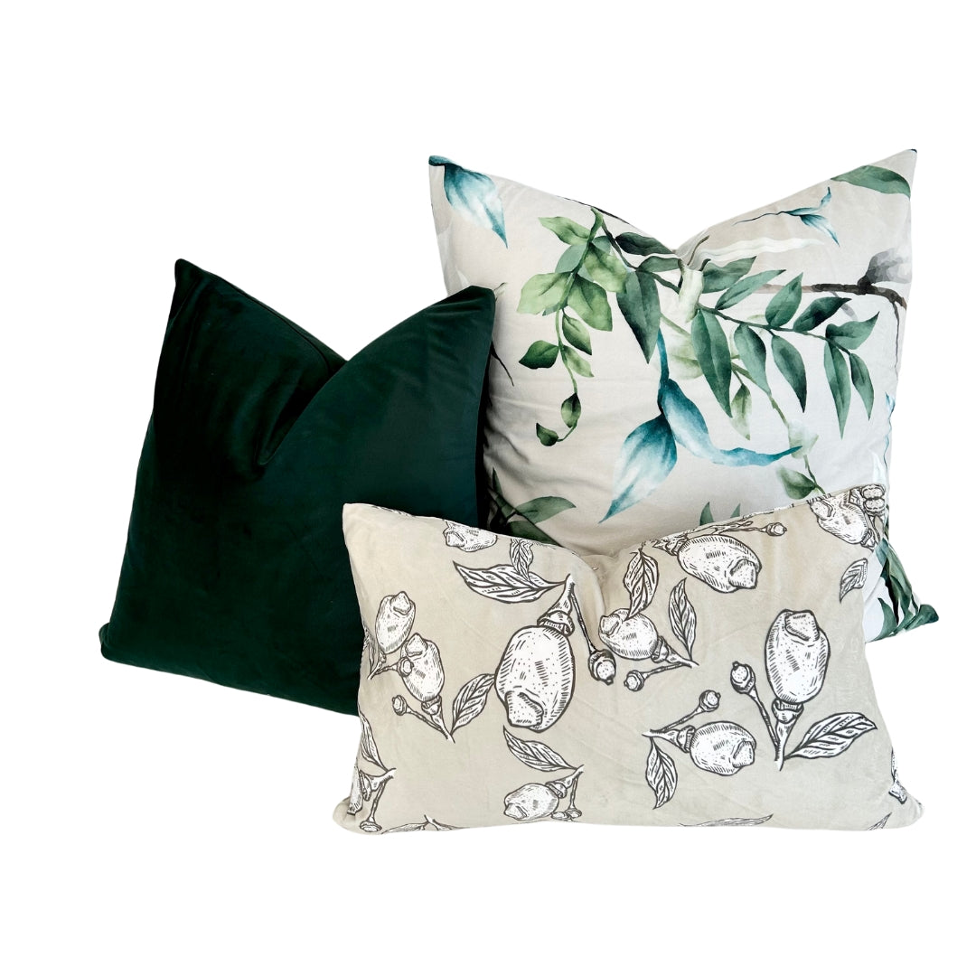 Floral Green Throw Pillow 24"