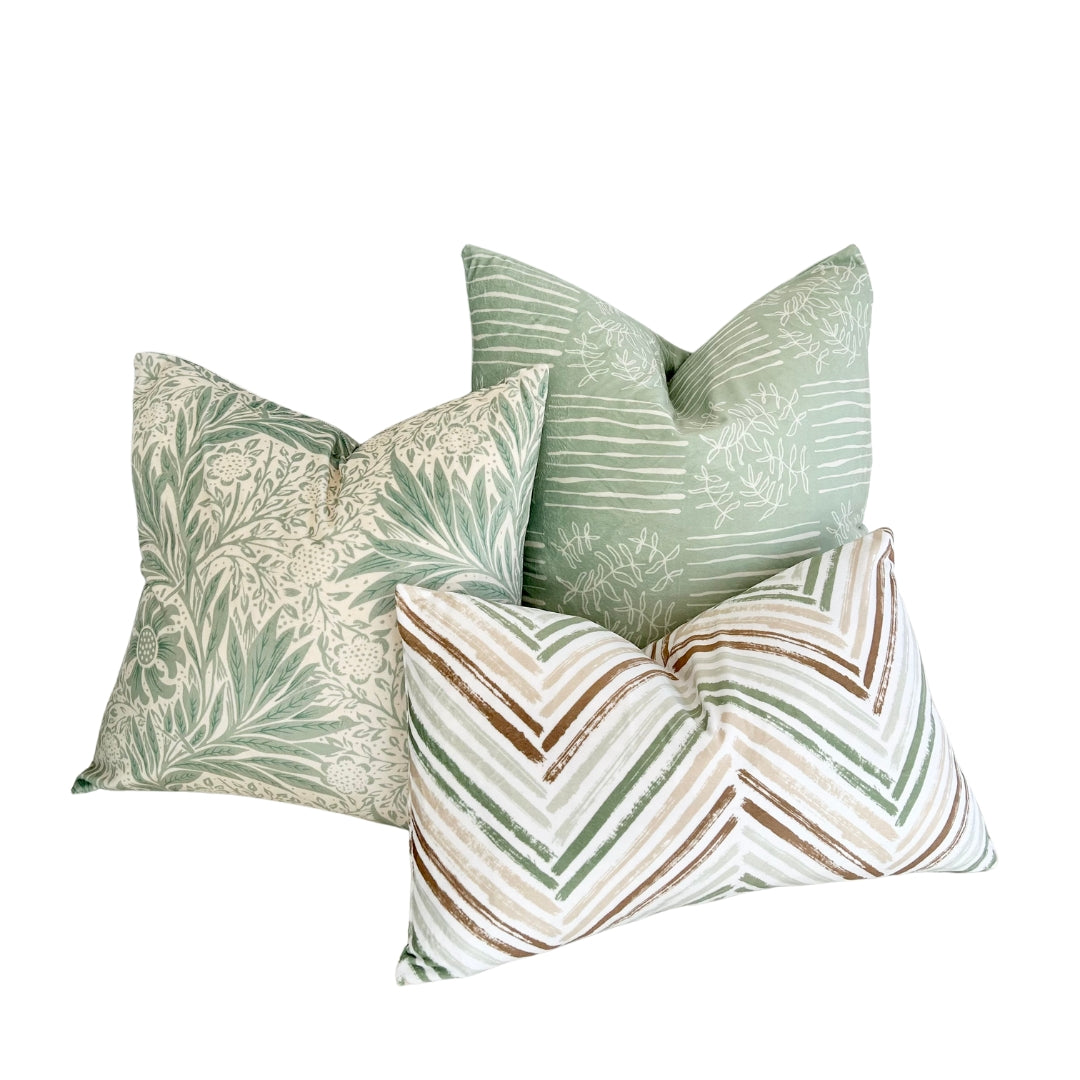 Floral Sage Throw Pillow 18"