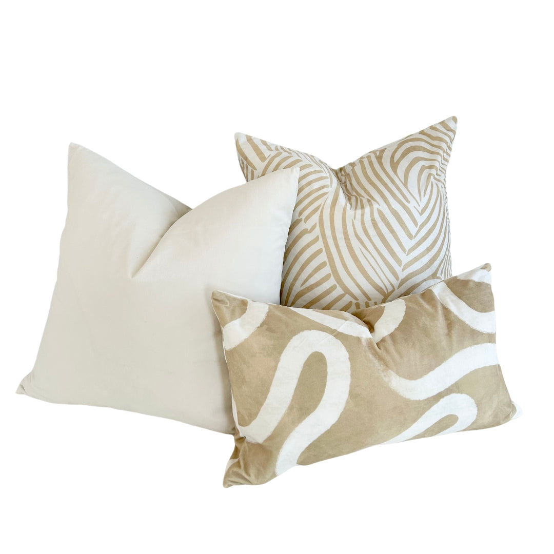 Zebra Neutral Throw Pillow 20"