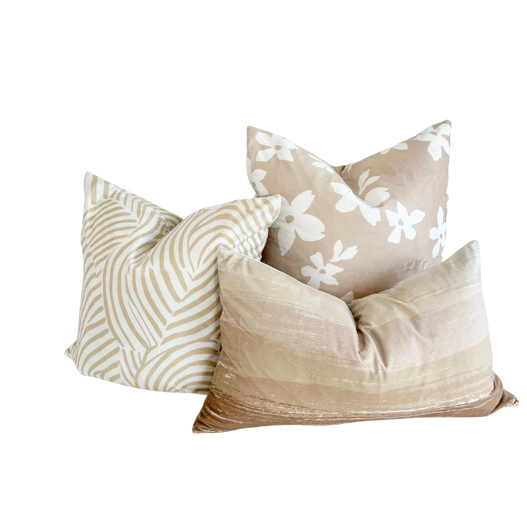 Zebra Neutral Throw Pillow 20"