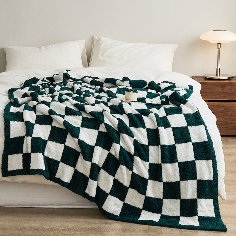 Checkerboard Retro Plush Throw Blanket