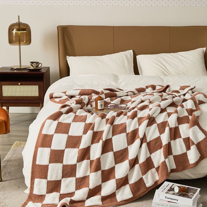 Checkerboard Retro Plush Throw Blanket