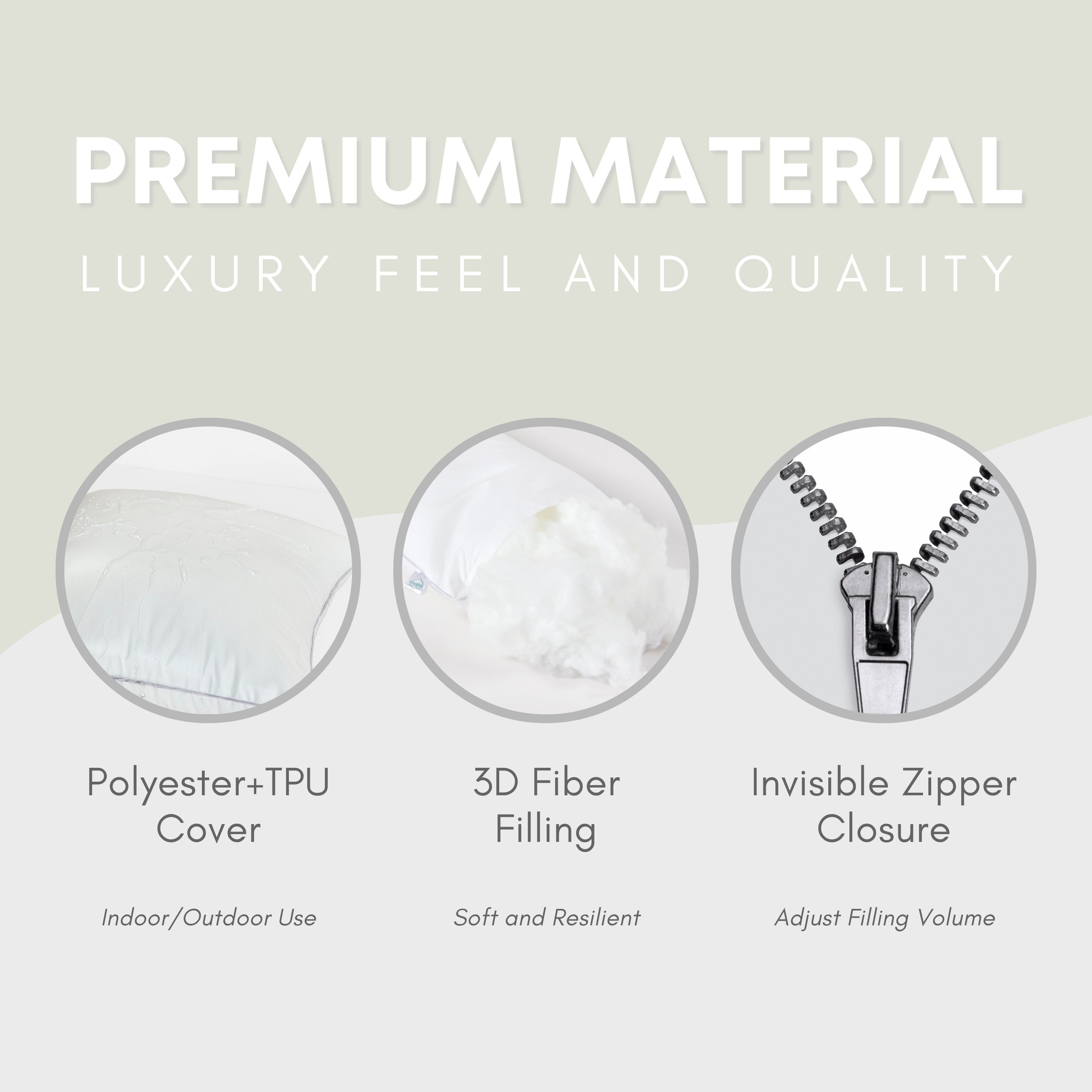 Indoor/Outdoor Waterproof Throw Pillow Insert