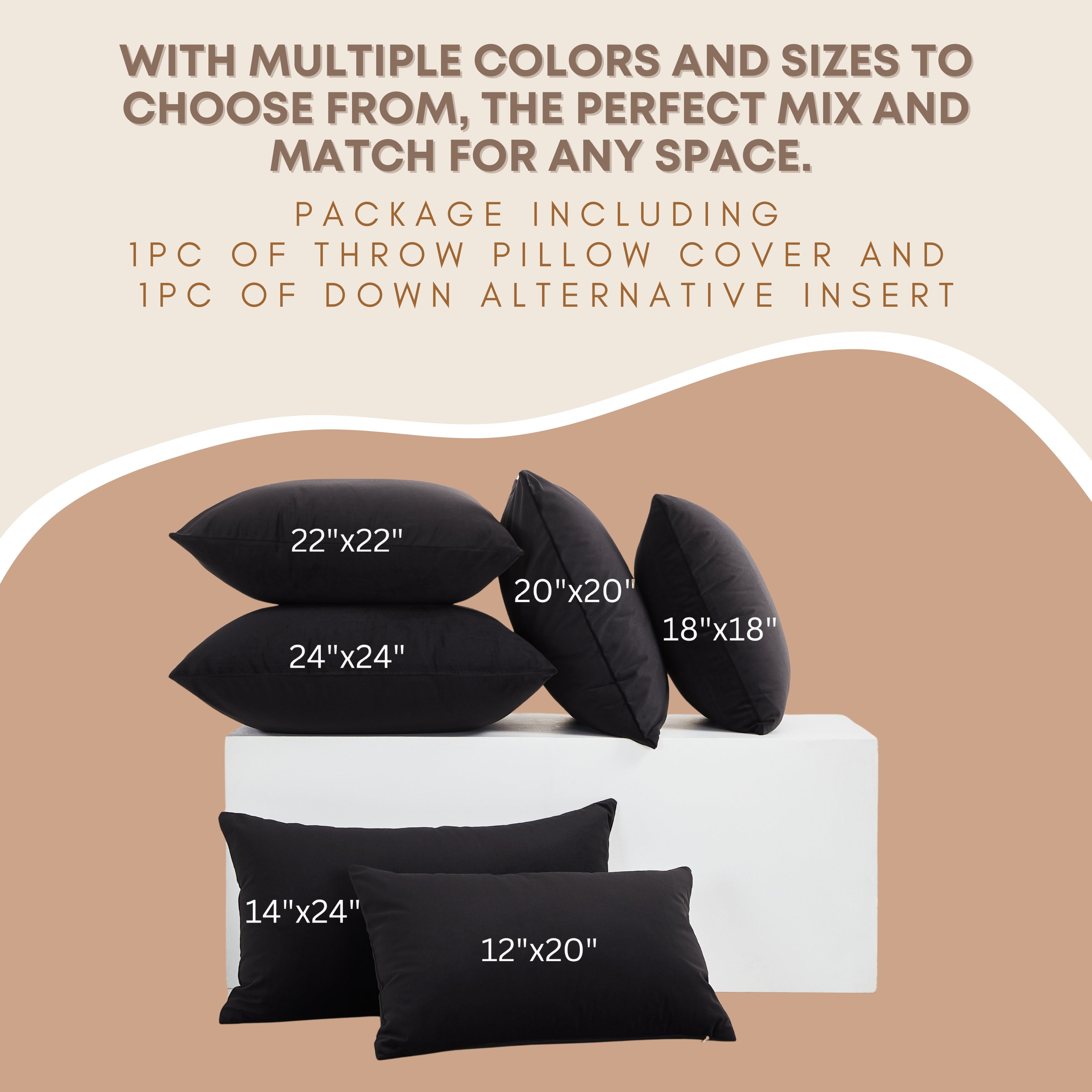 Black Velvet Throw Pillow Cover