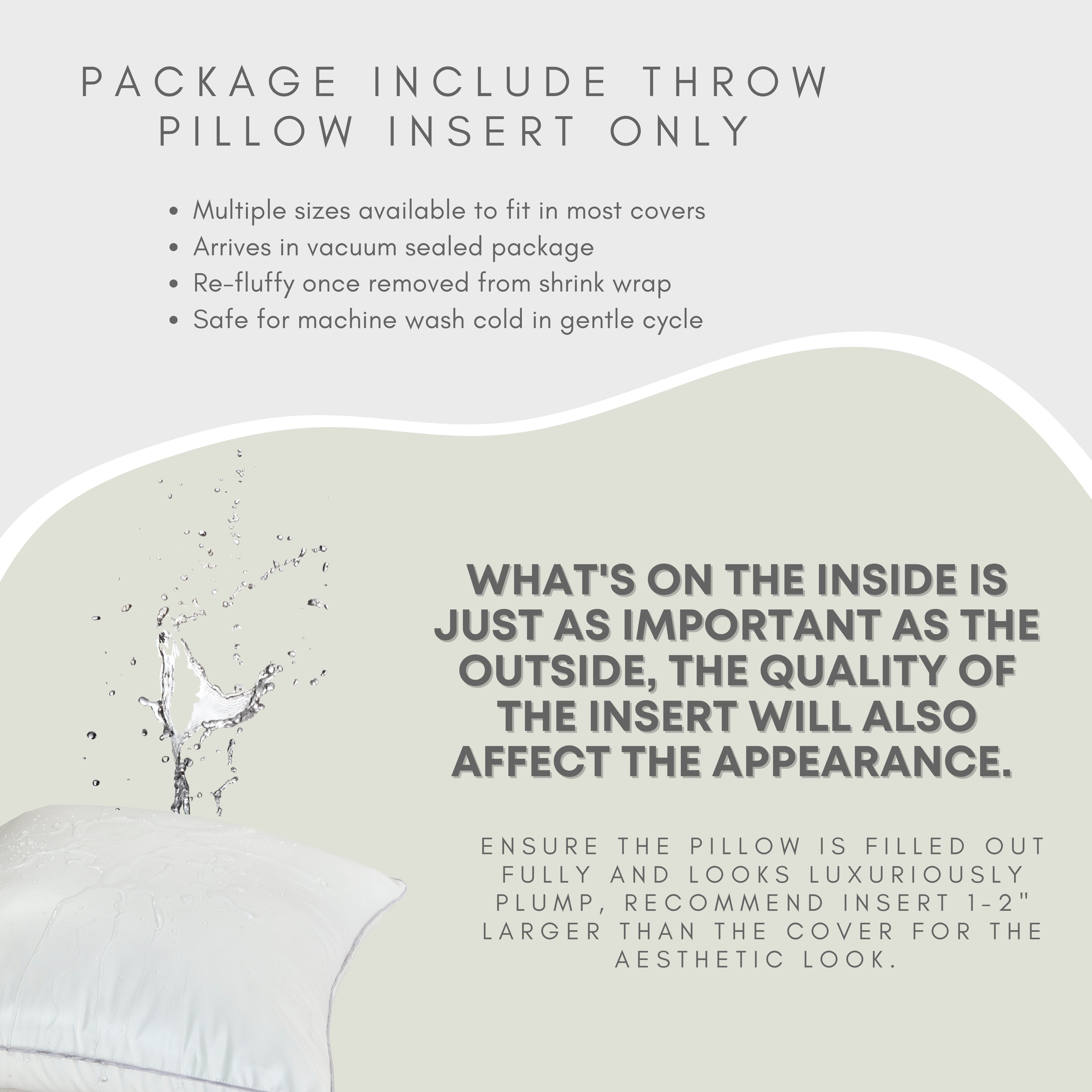 Indoor/Outdoor Waterproof Throw Pillow Insert