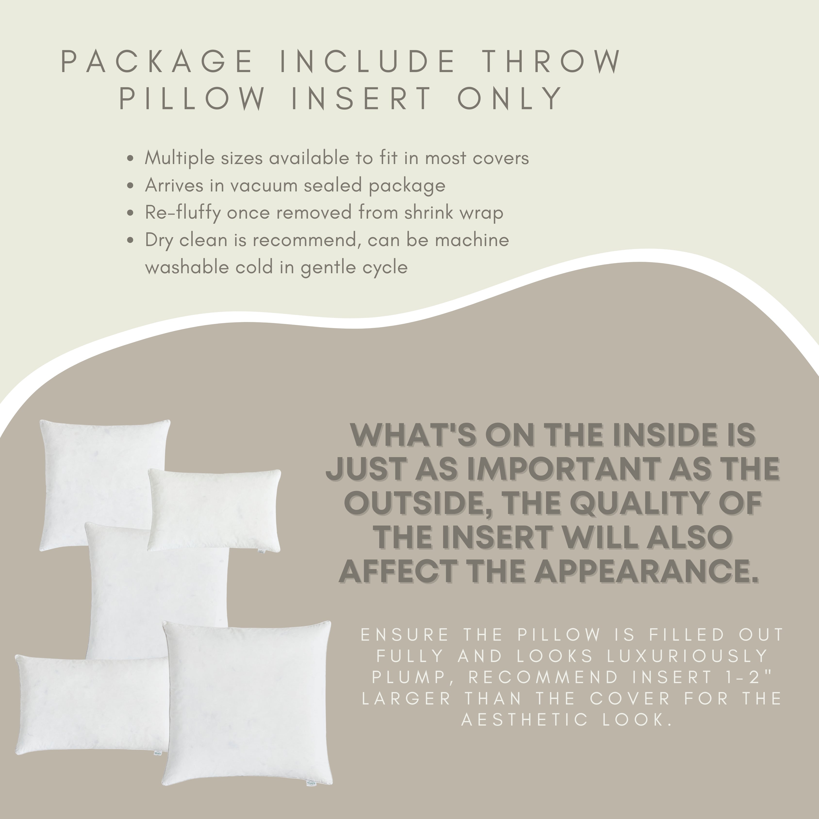 Goose Feather Down Throw Pillow Insert